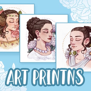 STAR WARS Watercolor Art print - Poster - Padme Amidala, Leia Organa, Rey Skywalker - 4,1 / 5,8 / 8,2 inches