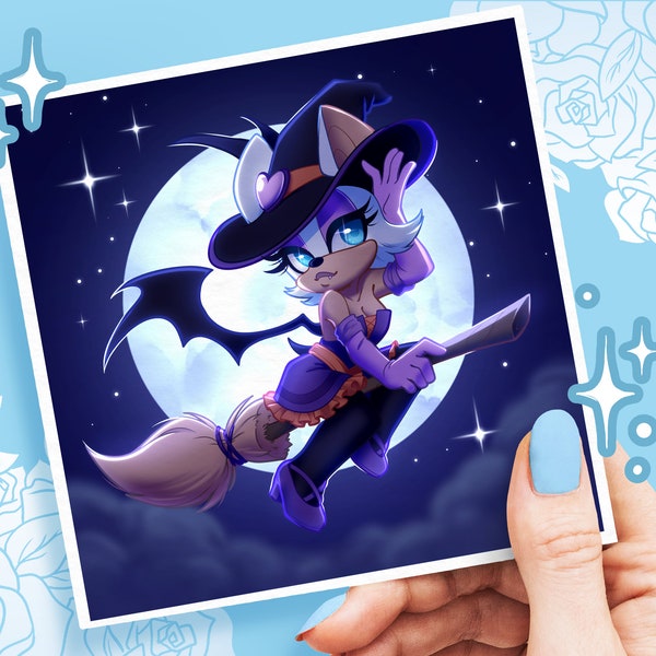 SONIC Art print - Poster - Witch Rouge the Bat - 4,1 / 5,8 / 8,2 inches
