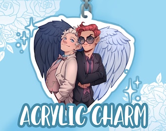 Good Omens Acrylic Charm Aziraphale and Crowley - ( 2.3 in / 6 cm)