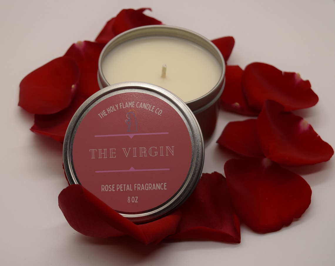 Blessed Virgin Mary Catholic Saint Inspired Scented Candle Etsy