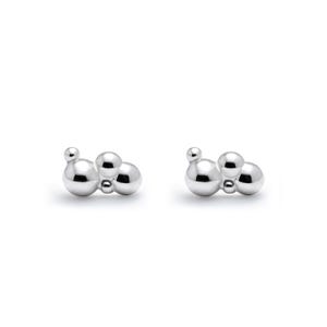 Sterling Silver Bubble Hoop Earrings - Trendy Handmade
