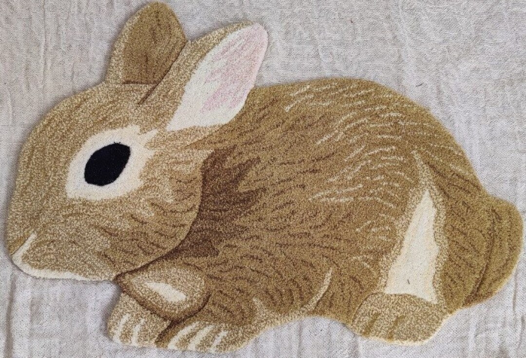 Rabbit Rug Hand Tufted Rug Carpet Animal Rug Home Decor Living Room