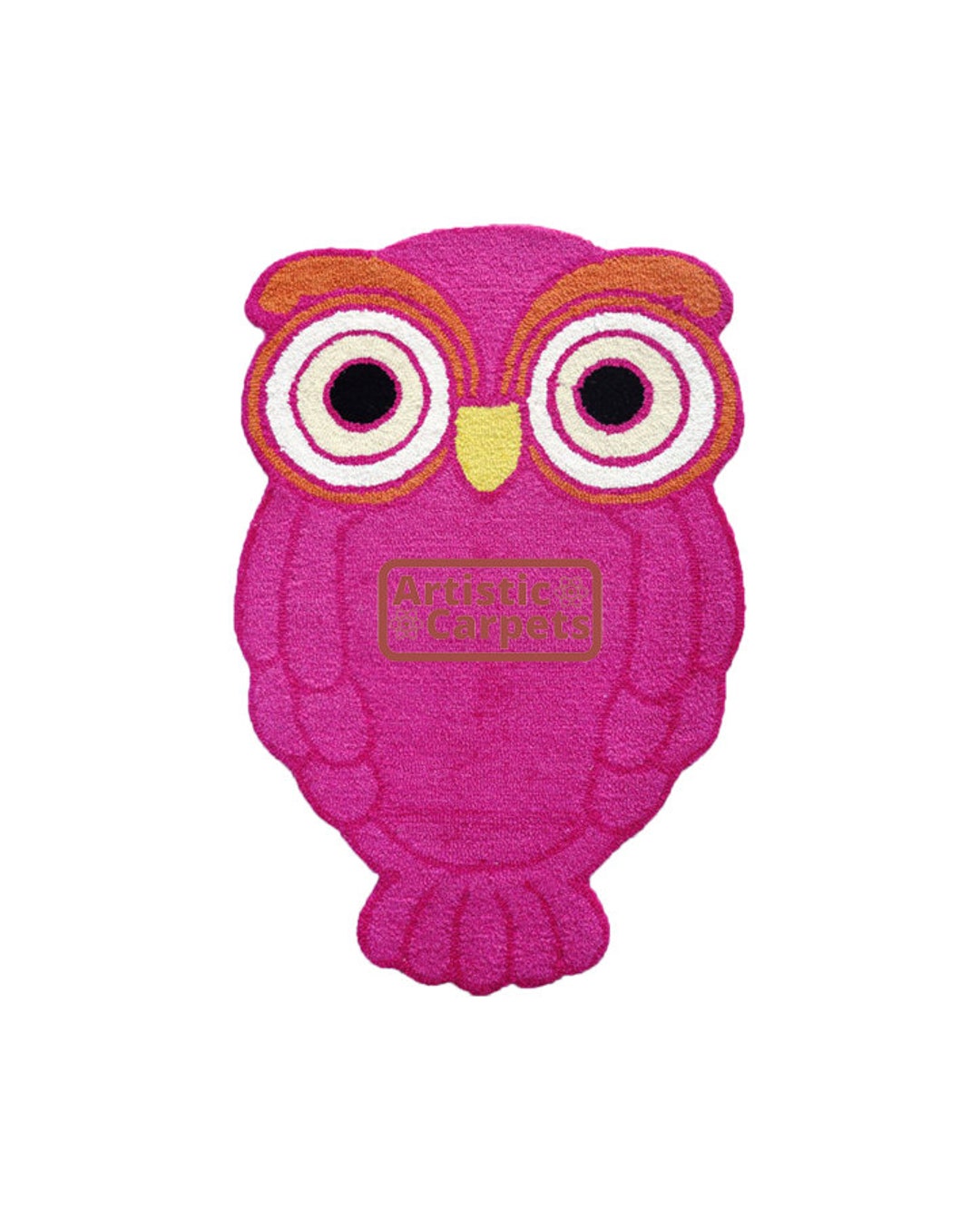 Tufted Owl Rug, Bird Rug, Animal Rug, Soft & Colorful Area Rug for