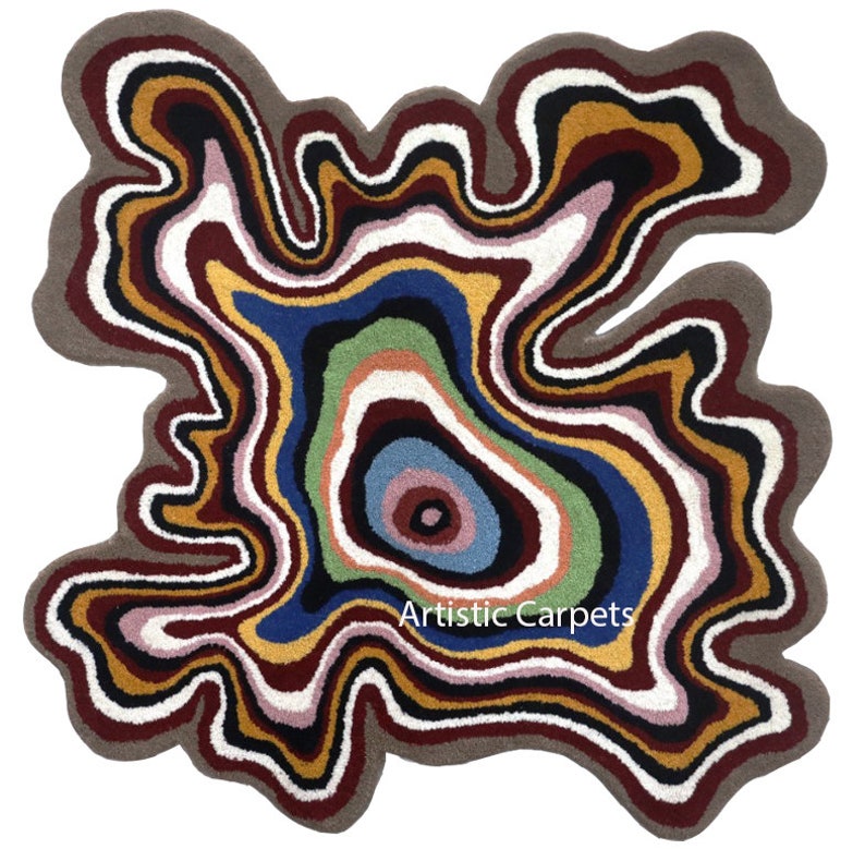 Irregular Rug Shape / Modern Abstract Area Rug for Living Room Etsy