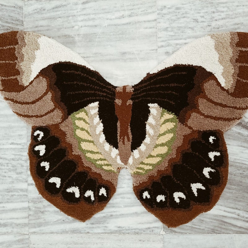Butterfly Native Rug Butterfly Tufted Rug - Etsy
