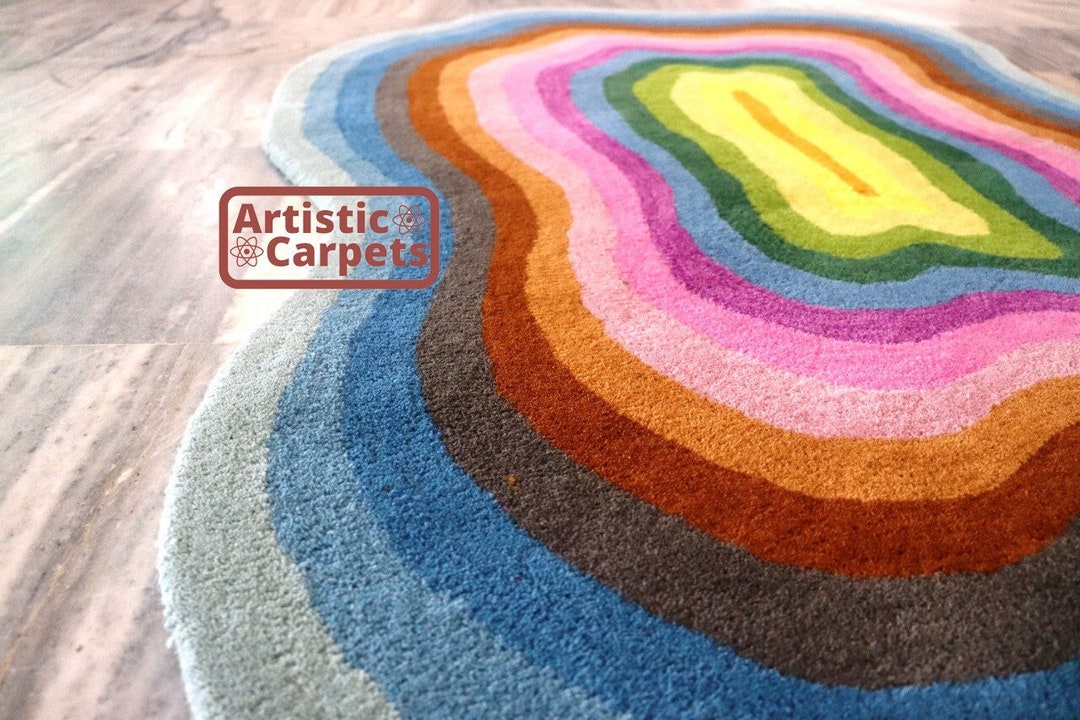 Modern Abstract Area Rug for Living Room / Irregular Rug / Retro Rug