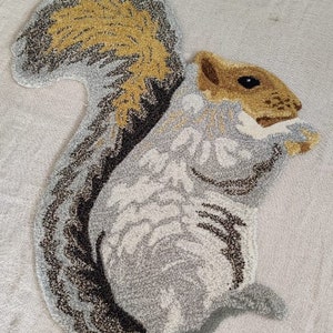 Squirrel Rug Kids Rugs Animal Rug Hand Tufted Rug Carpet Kids room Living Room Playroom Guest Room Anti-Slip Cotton Backing Mat Rug 2x3 ft