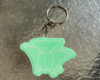 Pastel Green Dino Keychain - Pterodactyl