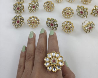 Assorted 100 pcs ring indian handmade jewelry,wedding giveaway for guest,Adjustable ring for gifting,bridesmaid favor,haldi-mehandi favor