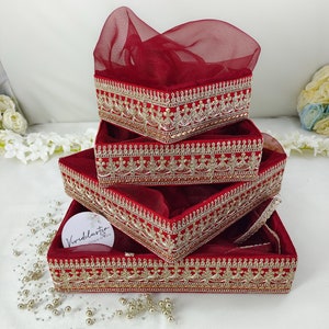 Cesta de presente para convite de casamento Caixa para noiva indiana - Cesta Lohri, uma cesta de presente de banho de luxo, melhor presente de casamento muçulmano, bandeja de enxoval