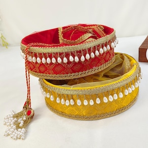 Luxe decoratieve aangepaste ronde shagun geschenkverpakking mand voor Punjabi huwelijksceremonies Baisakhi/Lohri Celebration Gift presentatiebakken