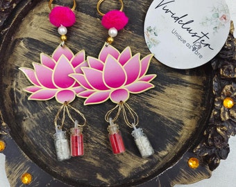 Pink Lotus Wall Hanging Ganesh Chaturthi Decor Navratri Door Hanging Indian Wedding Housewarming Gift Festive Home Decoration Deepawali Item