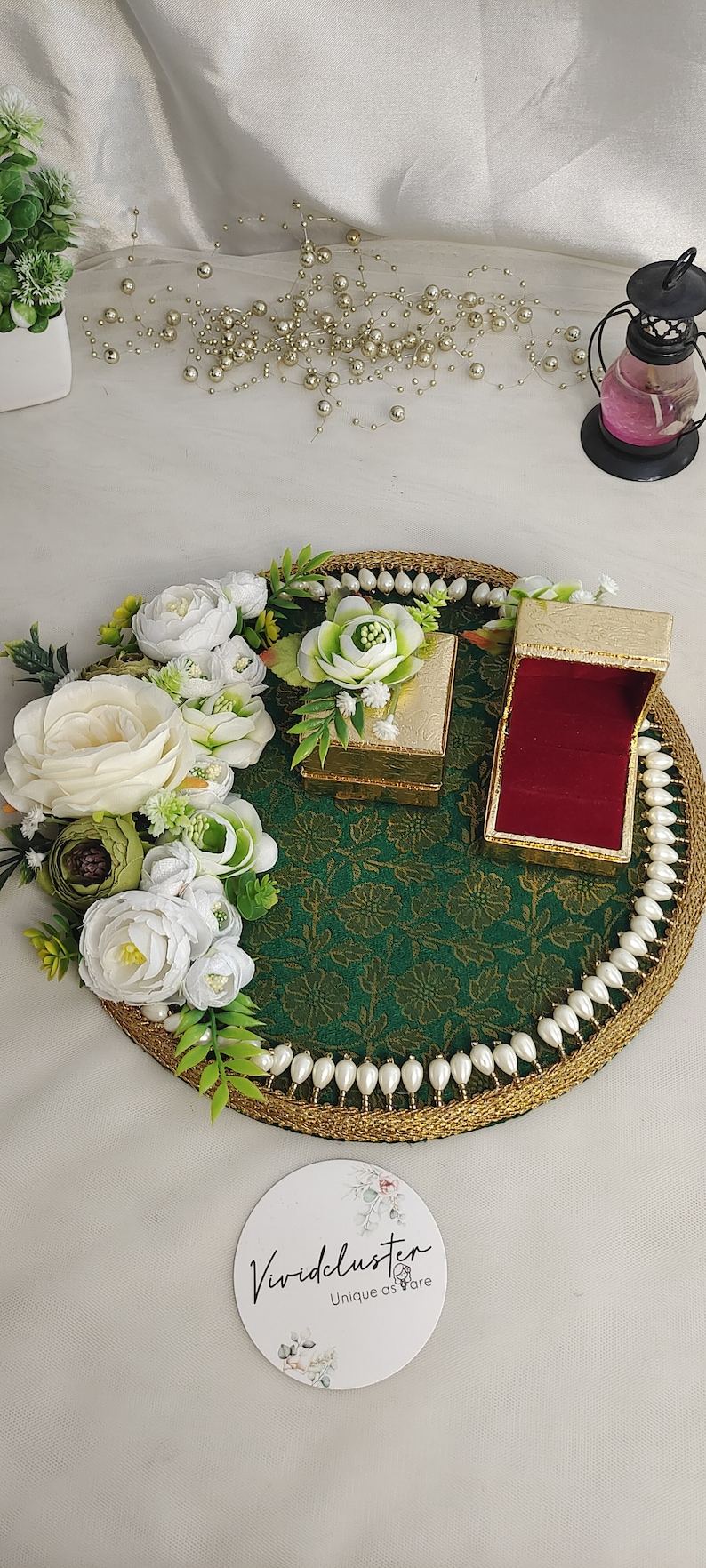 Decorative Ring Platter Ceremonyislamic Wedding Favour Engagement Ring