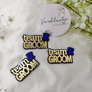 Team Groom Brooch: Bachelor Party Favors, Wedding Squad Pin