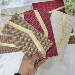 Jute Wedding Envelope Shagun Lifafa Karwa Chauth Return Gift Diwali Favor Rakhi Gifts Indian Money Holder Bride Groom Favors Party Favors