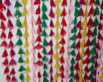 Net Gota Hangings for Mandap Decoration| Mehndi/Haldi Backdrop Decor| Wedding Event Decor| Net Gota Hanging Ceremony| Indian Wedding Decor
