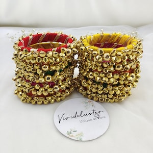 Traditional Handmade Silk Thread Kundan Stone Studded Bangle Chuda Set Fashion Jewelry For Women Wedding Festive Party Wear Kada Set