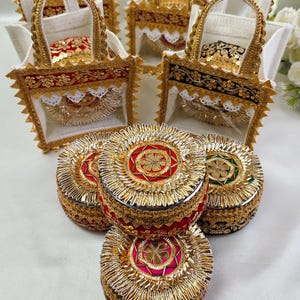 Caja de regalo para dulces, caja decorativa de acero para laddus, caja para dulces de recuerdo de boda india