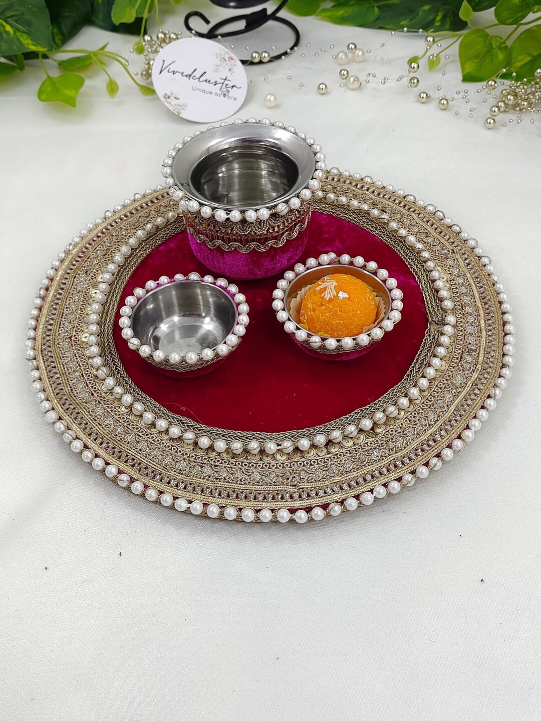 Royal Riband Royal Shagun Platter for Engagement/roka Ceremony Decorative Riband ...