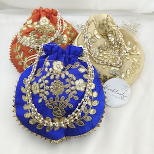 Bolsos de noche para bodas de Diwali, bolsos bordados, cadenas de cuentas, encaje, gotta patti, ropa de diseñador, potli, joyas, carteras de mano, estilo indio