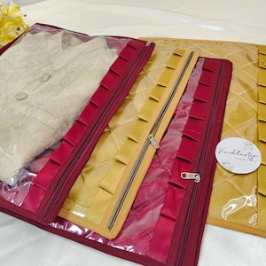 Saree / Anzug Abdeckung Rajasthani Saree Abdeckungen Tasche für Braut Stoffbezug mit Reißverschluss Hochzeit Accessoires Shagun Aufbewahrungsbeutel Einweihungsparty Geschenkideen