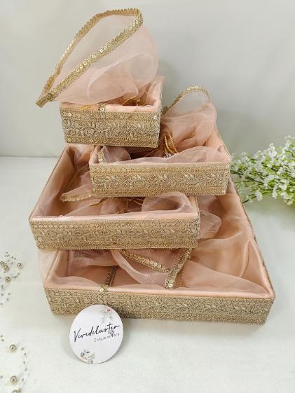 Pastel Peach Fabric Tray Set, Wedding Gift Hamper, Bridal Packaging, Mehendi Haldi Ceremony - Etsy Pastel Peach Fabric Tray Set, Wedding Gift Hamper, Bridal Packaging, Mehendi Haldi Ceremony - Etsy