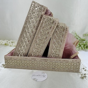 Bandeja Shagan - Cestas de regalo de baño de lujo Lohri, bandejas Shagun para matrimonio musulmán, cestas de regalo con tarjetas de invitación para boda islámica, cestas de caja