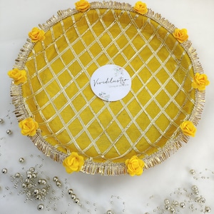 Bandeja Haldi para la ceremonia de boda Mayion para el nikkah del novio y la novia, plato, cuenco y dabber, cultura india/Haldi Shagun maiyan, bandeja hecha a mano