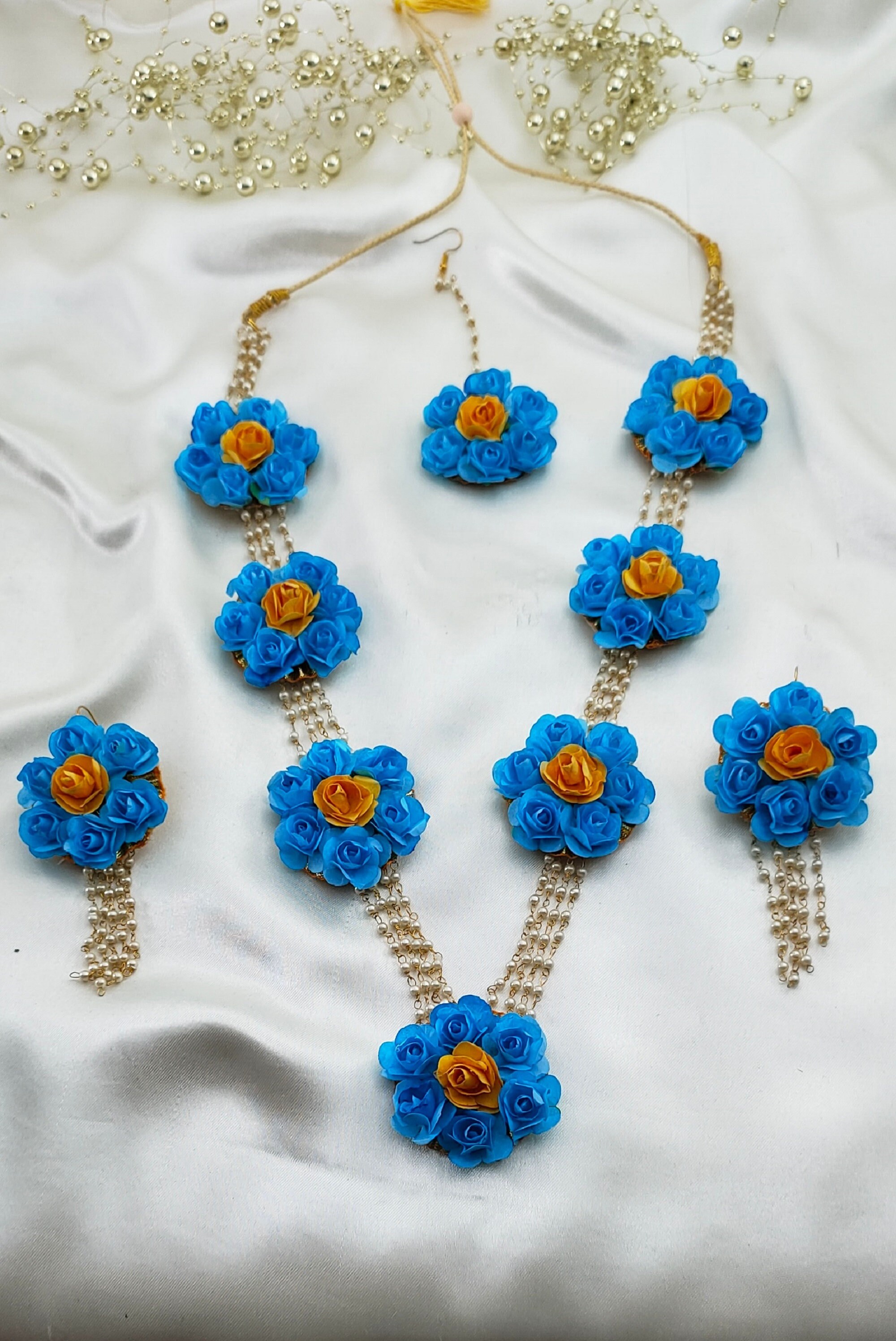 Blue on sale flower jewellery