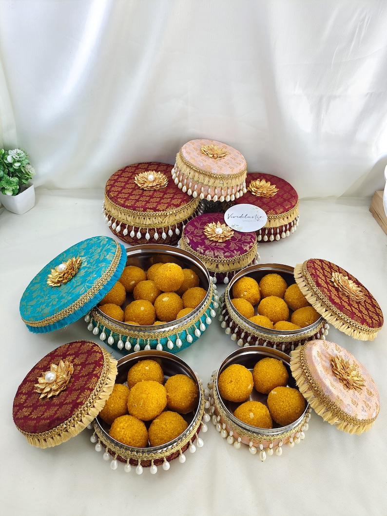 Wedding Sweetbhaji Boxes/indian Wedding Tiffins Handmade Laddu