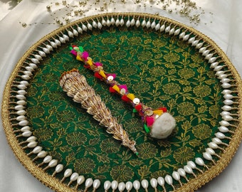 indian wedding decorated mehandi thaali/mehandi platter for mehandi function/ceremony celebration punjabi wedding pakistani wedding nikkah