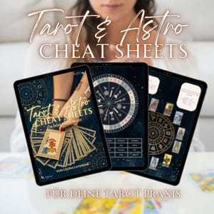 Aide-mémoire pour le tarot et l'astrologie - Aide-mémoire pour votre pratique du tarot - Allemand - Cahier d'exercices - Apprendre le tarot - Apprendre à poser les cartes