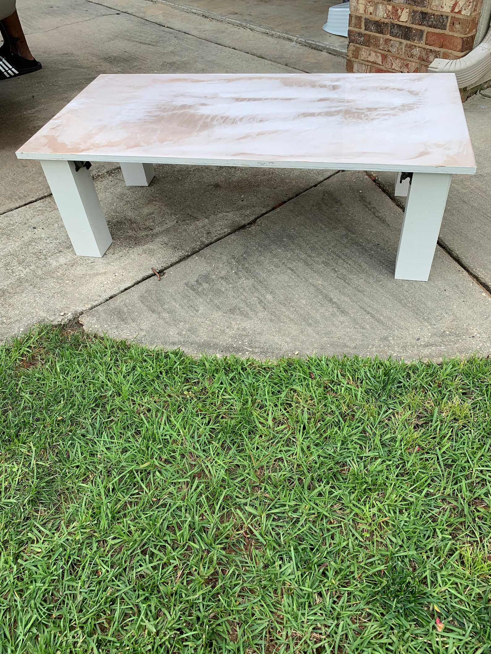 Custom Portable Mini Picnic Boho Table with Epoxy Design and Etsy