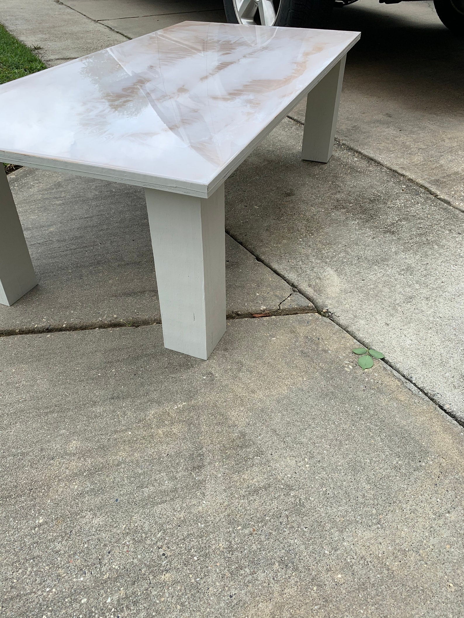 Custom Portable Mini Picnic Boho Table with Epoxy Design and Etsy