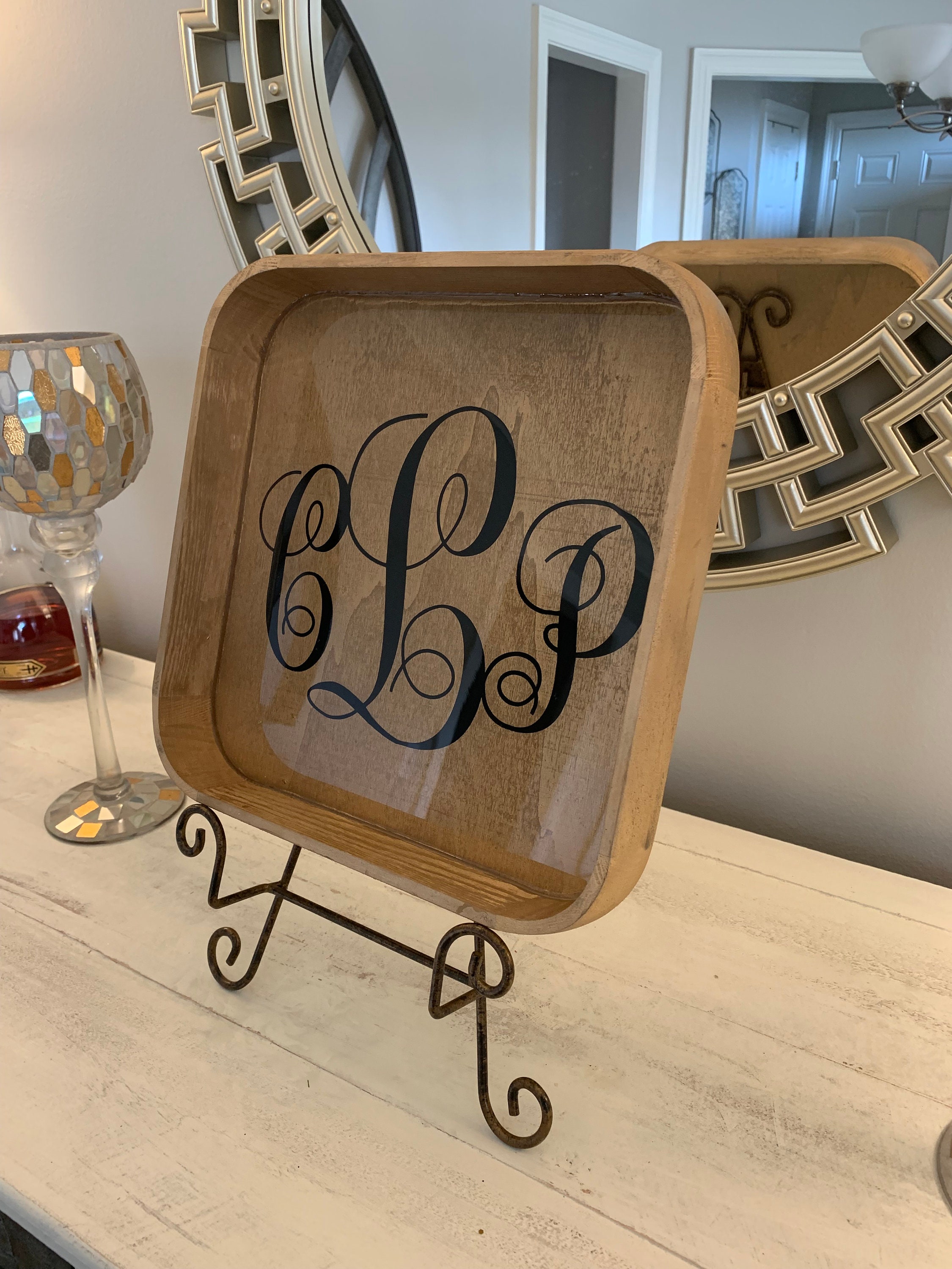 Custom Monogram Initials Tray Custom Rolling Tray Etsy