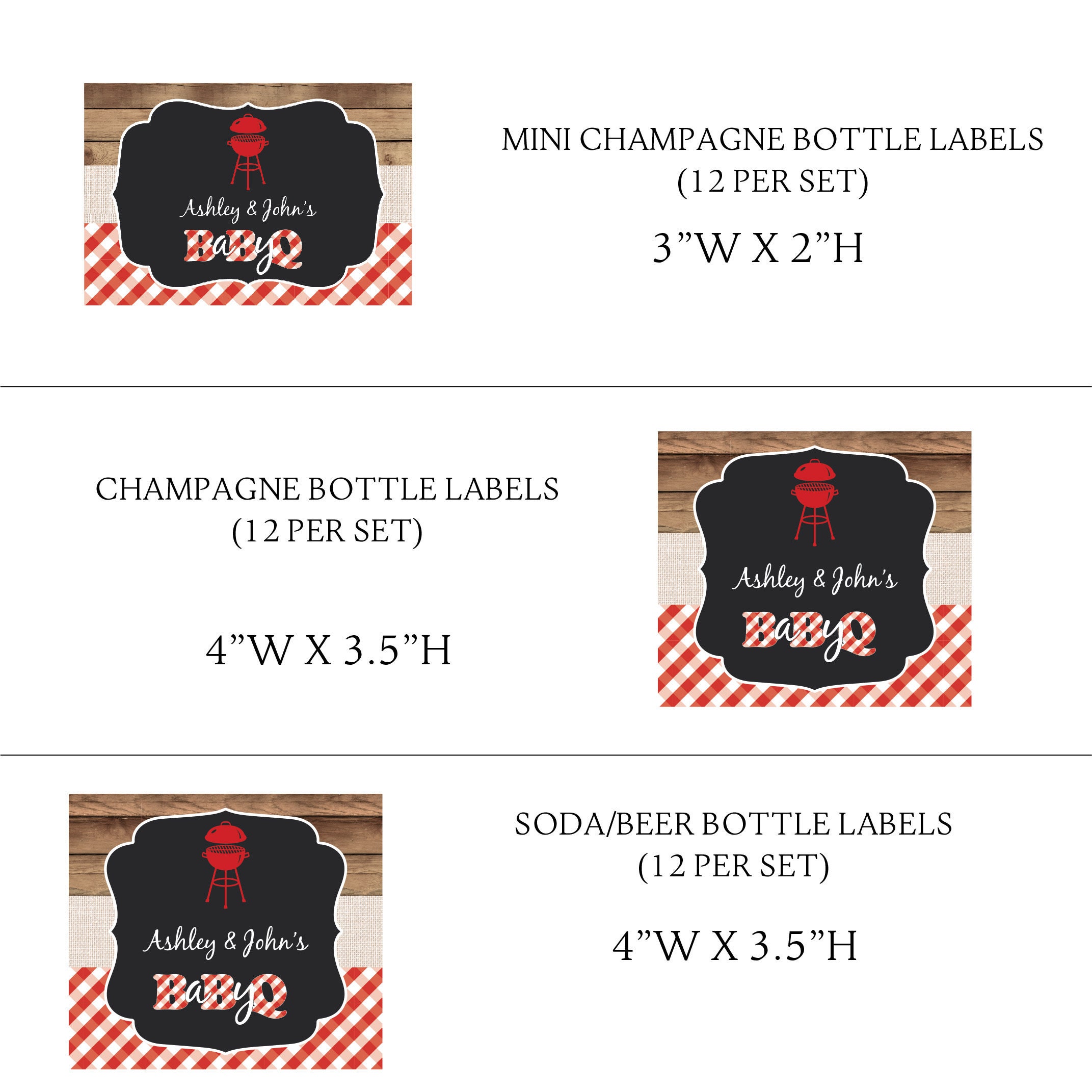 Baby Q Couples Baby Shower Backyard q Bash Red Gigham Etsy
