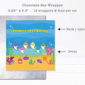Colorful Kids Baby Shark Family Under the Sea - Candy Bar Wrappers Kiss ...