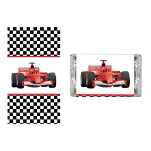 Red Race Car Checkered Flag Two Fast Racing PRINTED CANDY - Etsy