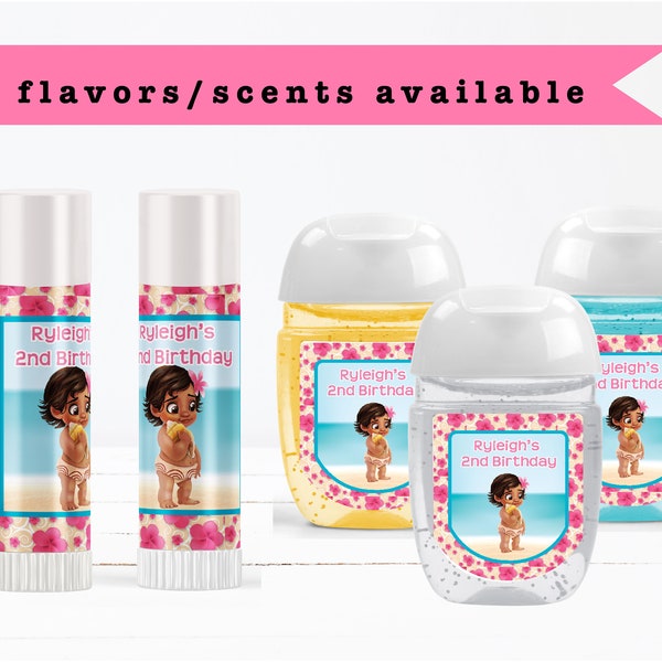 Baby Moana Inspired  - Lip Balms Chap Stick or Hand Wash - Best Party Favor Idea