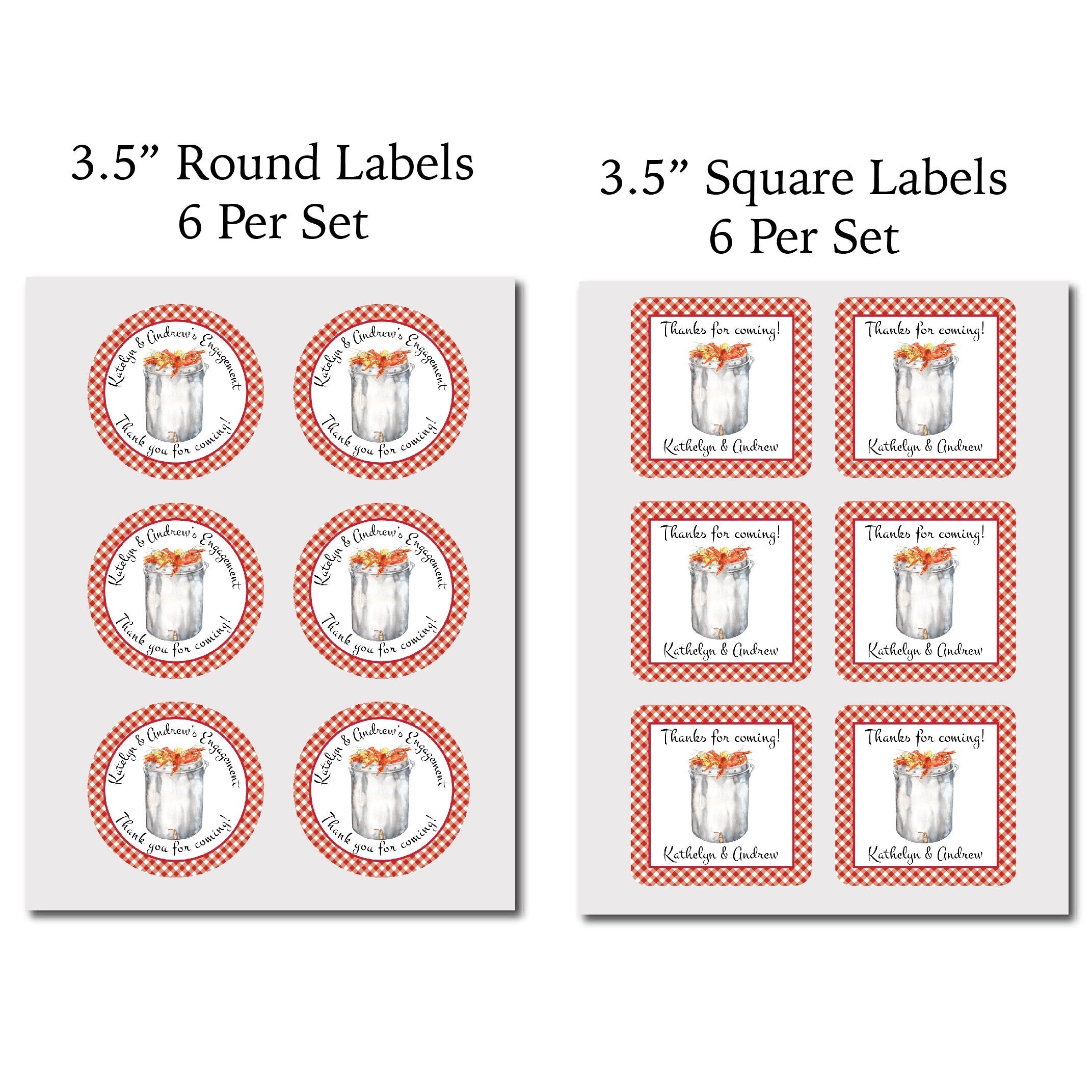 Crawfish Label Crawfish Boil Summer Cajun Seafood PRINTED GLOSSY LABELS | Etsy