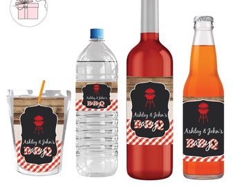 Baby Q Couples Baby Shower Backyard q Bash Red Gigham Etsy