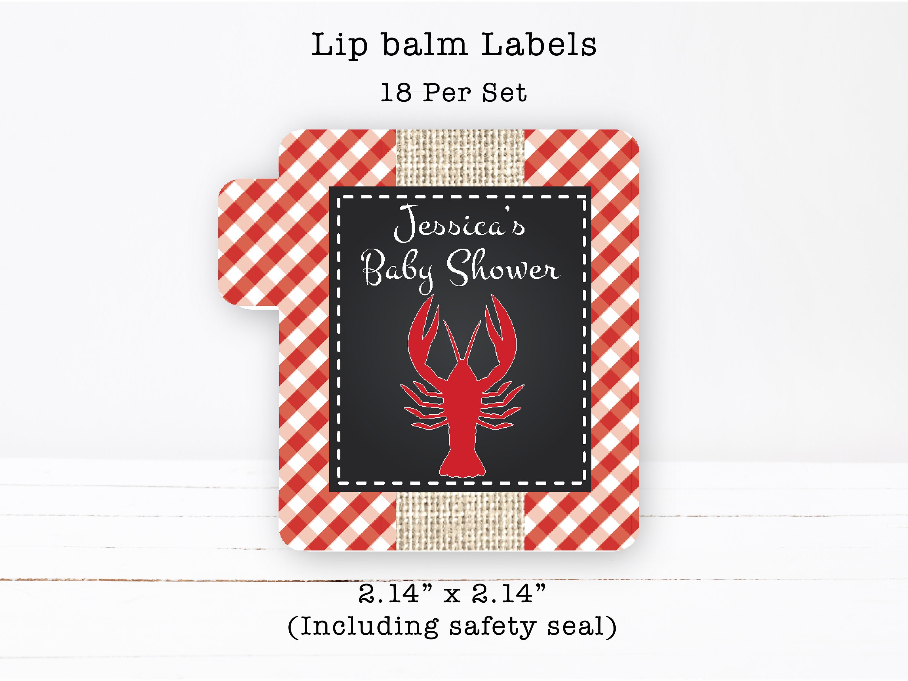 Crawfish Label Crawfish Boil | Summer Cajun Seafood - PRINTED GLOSSY LABELS - for Lip ...