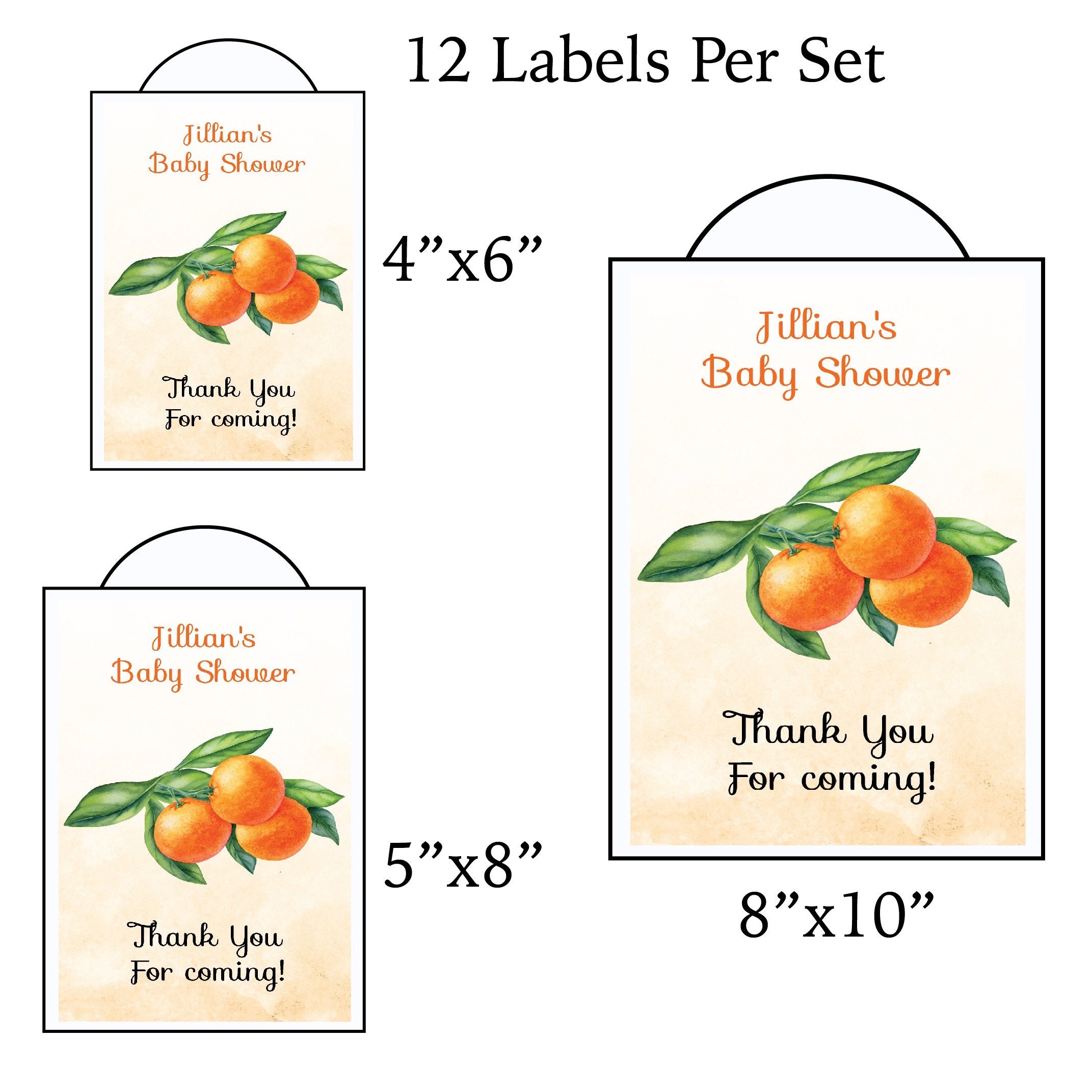 Little Cutie Clementine Orange Citrus PRINTED GLOSSY LABELS Etsy