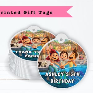 Luca  - PRINTED GIFT TAGS - Thank You Card For Party Favor Bags or Gable Boxes
