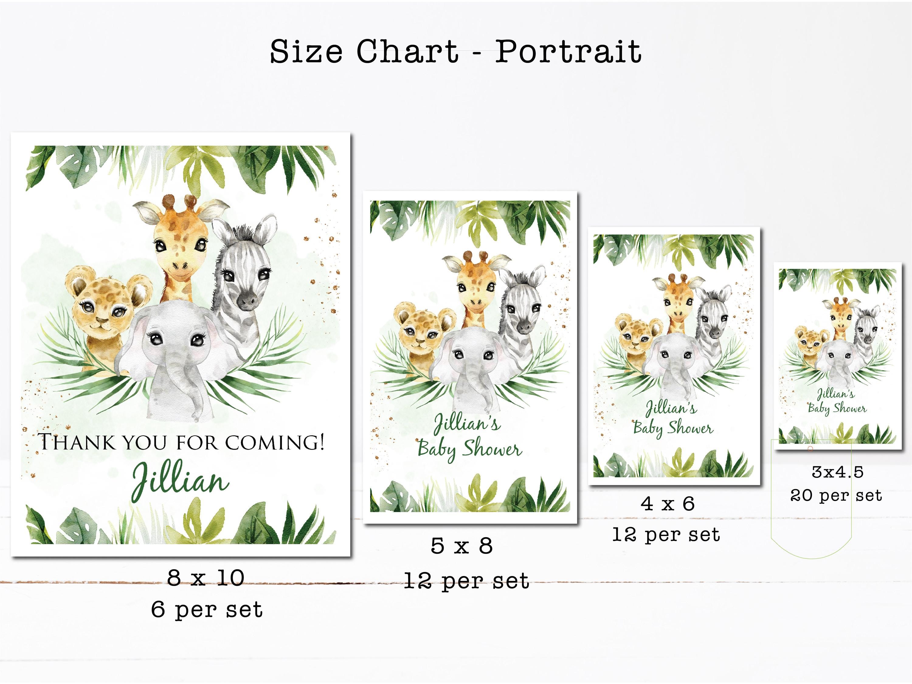 Jungle Safari Animals Greenery Gender Neutral Boy Baby Shower Birthday ...