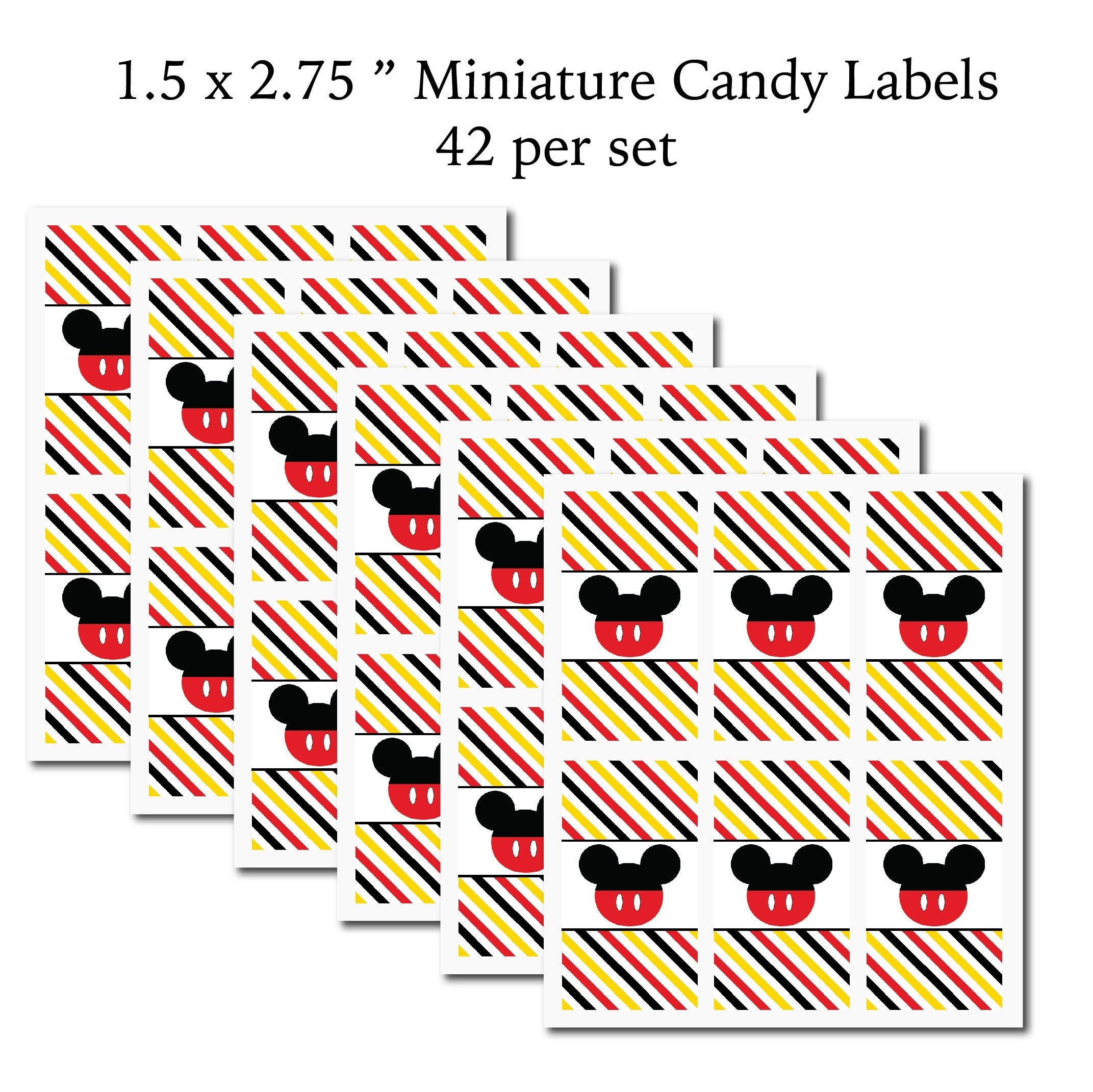 Mickey Mouse Inspired Mouse Head PRINTED CANDY BAR Wrappers - Etsy