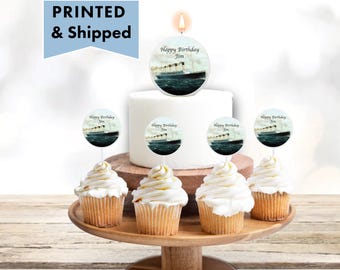 Titanic Ship Personalized Candle Cake Topper Cupcake Picks Cake Decoration TI02