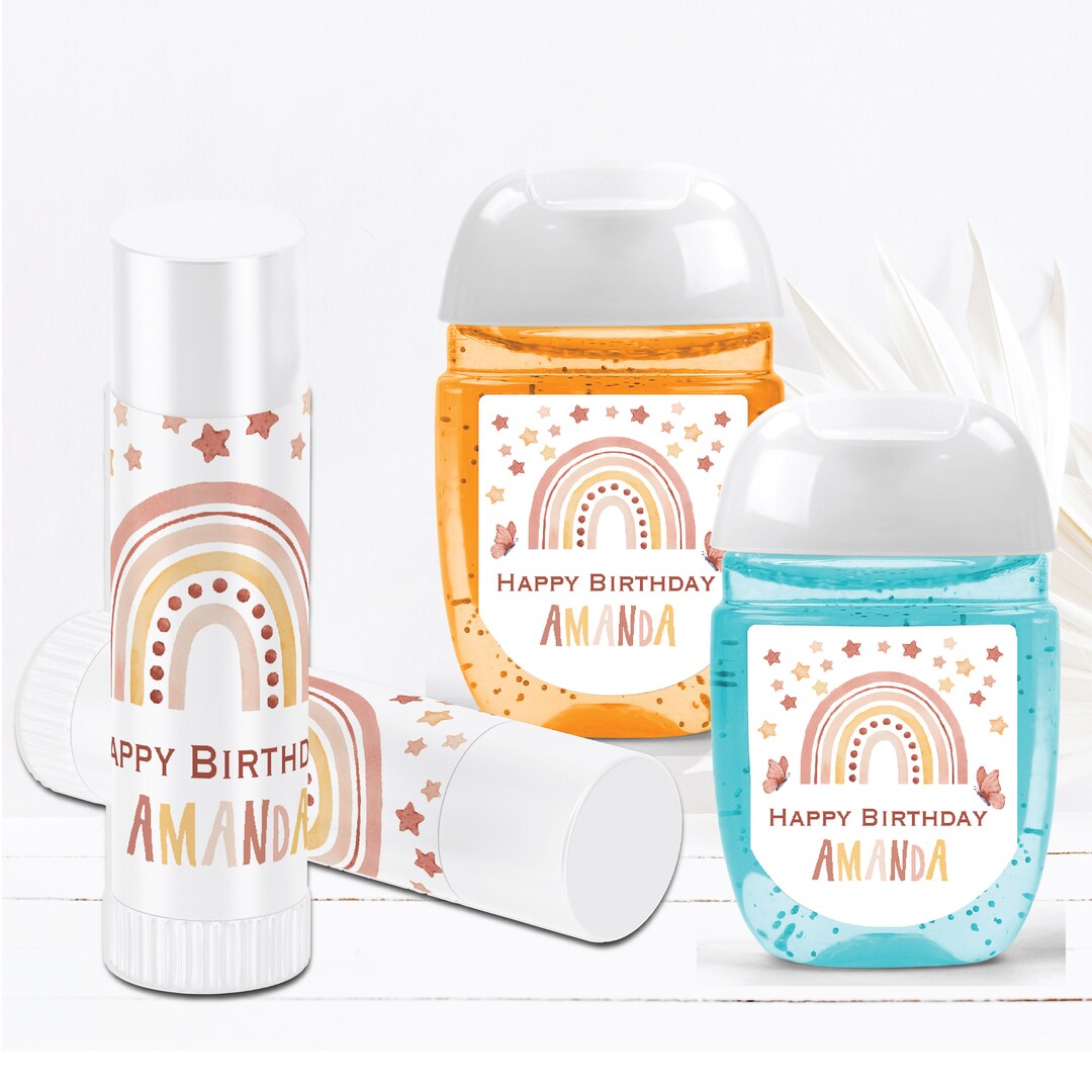 Boho Rainbow Stars Butterfly Modern Fun Earthy Pastel Lip Balms Chap Stick or Hand Wash Best