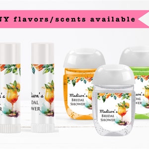 Brunch and Bubbly Orange Blossom Mimosa Cocktail Citrus Tangerine Lip Balms Chap Stick or Hand Wash - Best Party Favor Idea