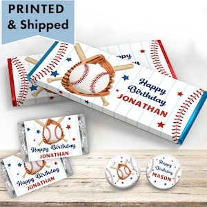 Boy Baseball Rookie of the Year Our Little Champ Batter Up  Hershey chocolate bar wrappers, mini candy labels kiss stickers BA37